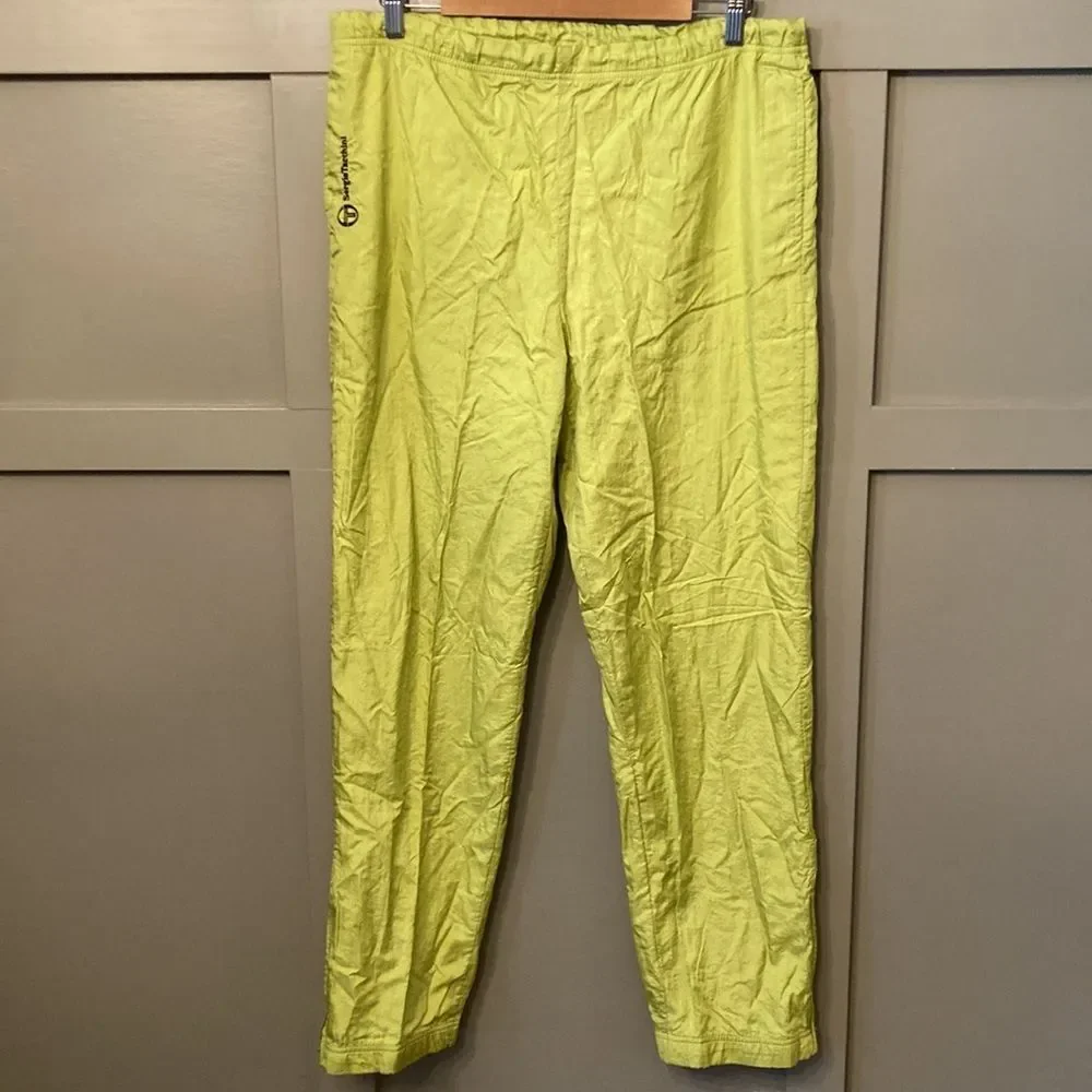 SERGIO Tacchini Vintage Retro Track Pants Joggers Neon Yellow Size 8